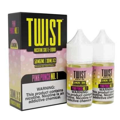 TWIST Nicotine Salt E-Liquid - Pink Punch No.1 - 60ML E-Liquid (Twin 30ML Pack) - 35MG