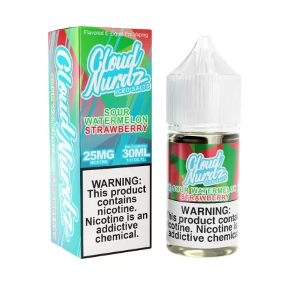 Cloud Nurdz Iced Salts Sour Watermelon Strawberry eJuice - Vape Product; Vape Product, Vape Product
