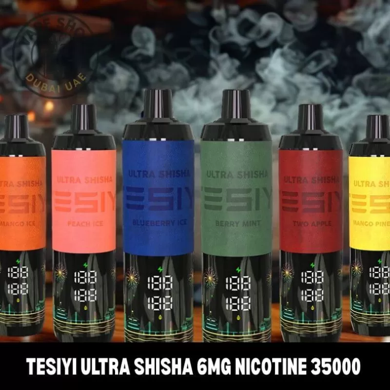 Tesiyi Ultra Shisha 6Mg Nicotine 35000 Puffs Uae - Vape Product, FULL BOX 10 DEVICE; Berry Mint, Blueberry Ice (FB4FC9)