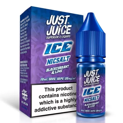Blackcurrant and Lime By Just Juice ICE Salts 10ml - Nicotine Strength#20mg (Salt)>11mg (Salt)>5mg (Salt)