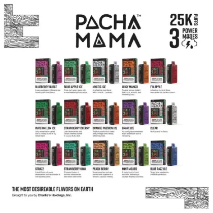 Pachamama 25k Disposable - Option#Blueberry Burst>Blue Razz Ice>Clear>F’N Apple>Grape Ice>Juicy Mango>Mint Mojito (Lime)>Mystic Ice>Orange Passion Ice>Peach Berry>Sour Apple Ice>Strawberry K