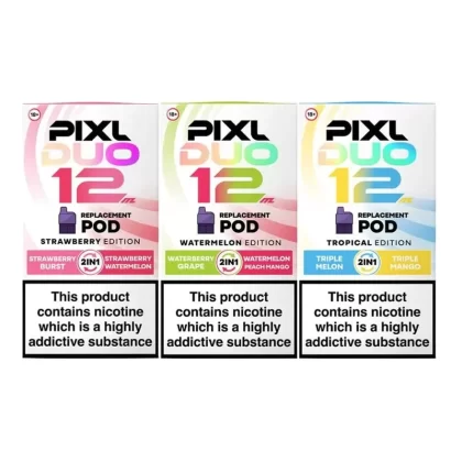 PIXL Duo 12 6K Prefilled Pods - Flavour#Blue Edition>Cherry Edition>Fantasy Edition>Lemonade Edition>Lime Edition>Mint Edition>Pink Edition>Purple Edition>Raspberry Edition>Red Edition>Straw