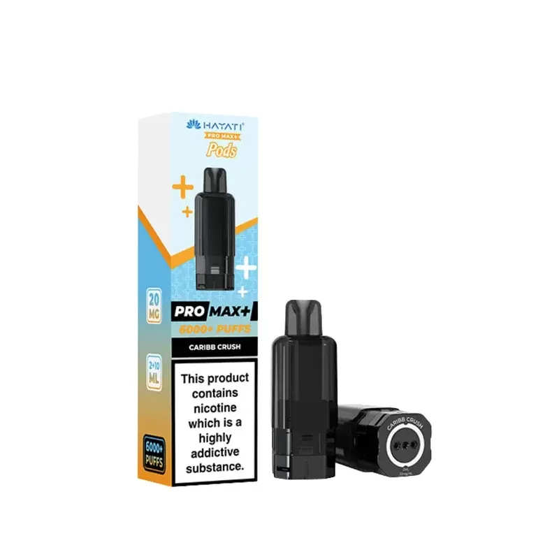 HAYATI Pro Max 6000+ Puff Vape Pods – Caribb Crush (3 Pack, 6 Pods Total)