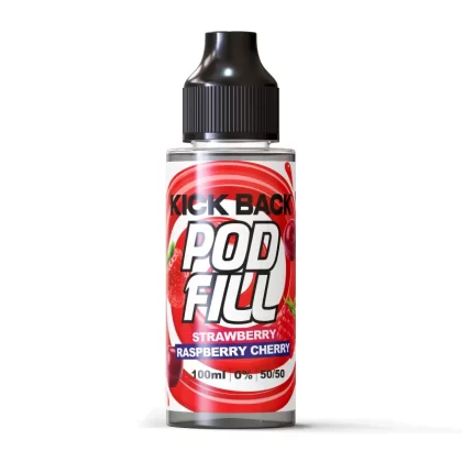 Strawberry Raspberry Cherry By Kick Back Pod Fill E-Liquid 100ml Shortfill
