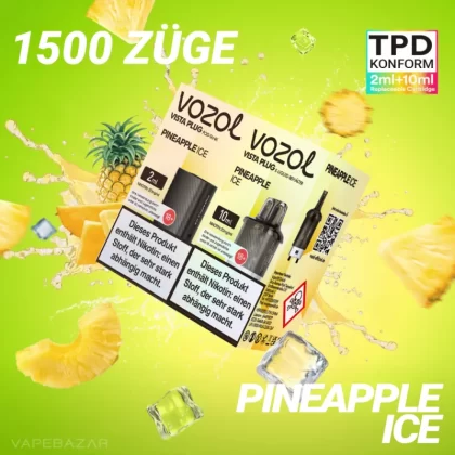 Vozol Vista Plug – Pineapple Ice Prefilled Pod - Pod Kit; La Fume; 2ml + 10ml