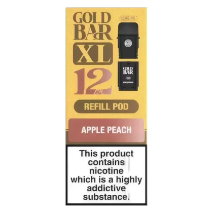 Gold Bar XL Prefilled Pods - Flavour#Apple Peach>Banana Ice>Berry Blast>Blueberry Sour Raspberry>Blue Raspberry>Cherry Fizz>Cola Freeze>Hawaiian Sunrise>Lemon Lime>Oasis>Pineapple Ice>Raspbe