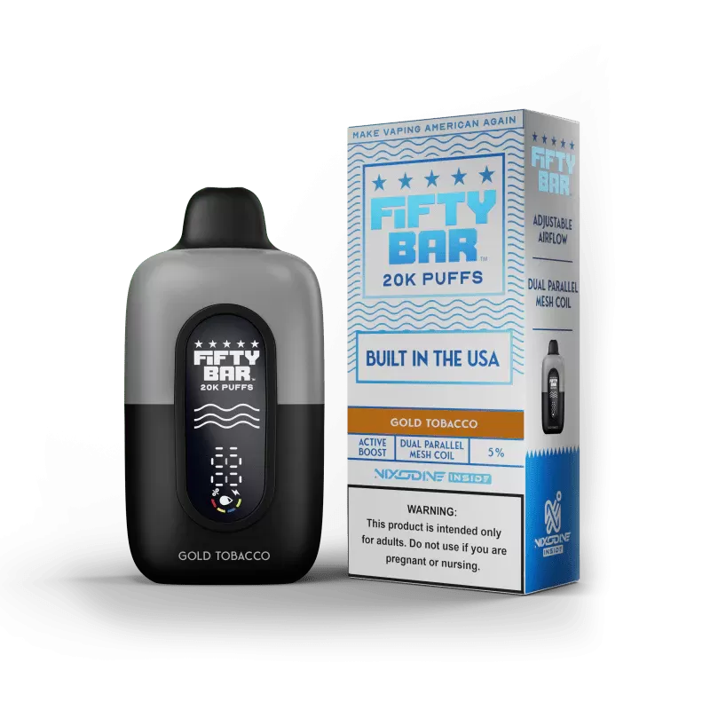 Fifty Bar Nixodine Disposable Gold Tobacco