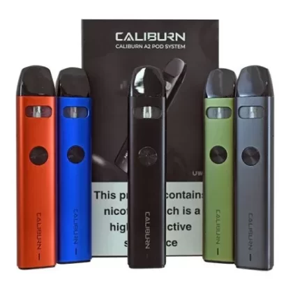 UWELL Caliburn A2 Pod Vape Kit - Colour#Black>Blue>Green>Grey>Orange>Purple>Artic Silver>Aqua Blue