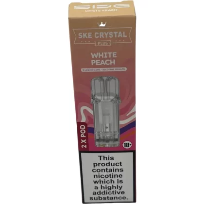 Crystal Plus Pods White Peach Replaceable Pre-Filled 20mg (10pk)
