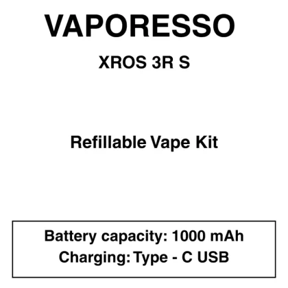 Vaporessos – XROS 3R S – Refillable Starter Kit - Vapeys Co Nz