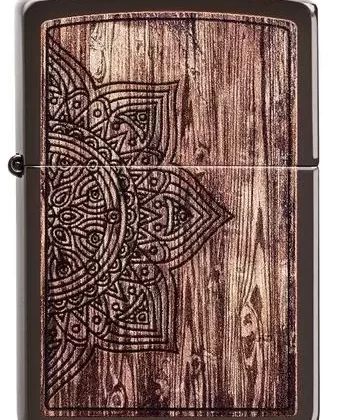 Zippo Lighter – Wood Mandala Design