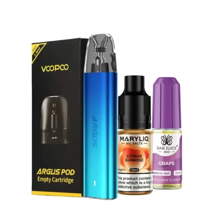 VooPoo Argus G2 Mini Pod Kit Bundle - Choose#Aurora Blue>Midnight Black>Moonlight Grey>Spring Green>Starry Silver>Sunset Orange>Violet Pink>Violet Red