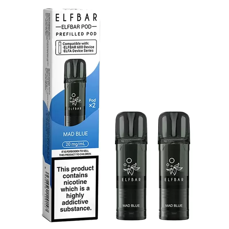 Mad Blue Elf Bar 600 Prefilled Pods – Single, 5 or 10 packs