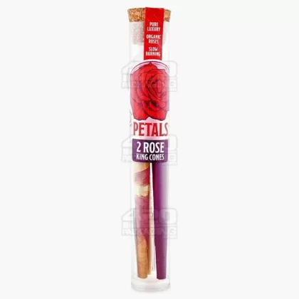 PETALS | Handmade Organic Rose Petal King Size Pre-Rolled Cones | 109mm – Organic Rose Paper – 2 Count