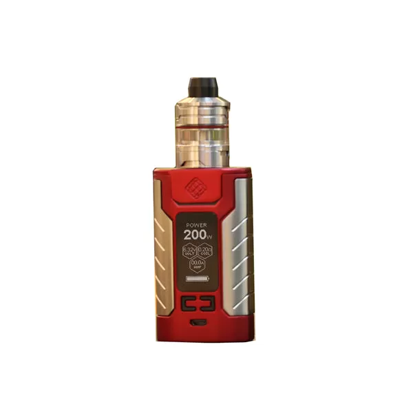 Wismec SINUOUS FJ 200 200W Kit with Divider Tank 4600mAh & 4ML - Red - Image 2