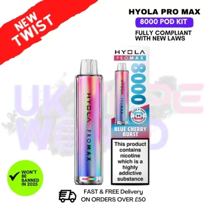 Blue Cherry Burst Hyola Pro Max 8000 Puff Prefilled Pod Kit