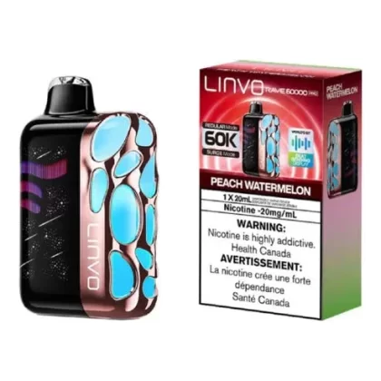 Linvo Rave 60K Disposable Vape – 20 ML – Peach Watermelon