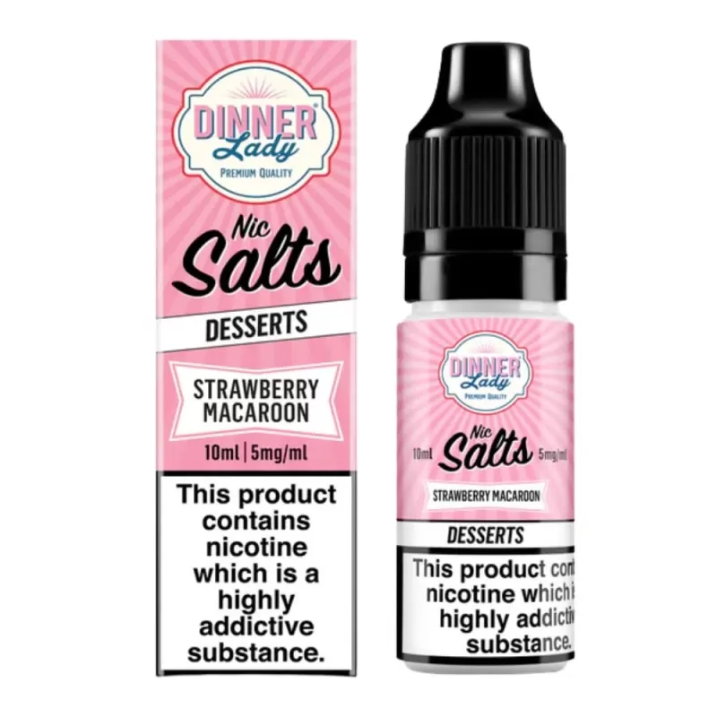 Strawberry Macaroon Nic Salt E-Liquid by Dinner Lady (10ml) - 20mg