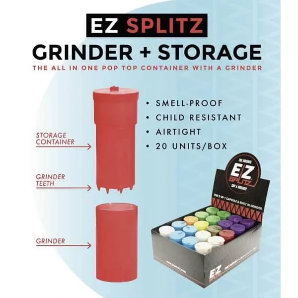 EZ Splitz – Dry Herb Container with Grinder - Vapefully (1D7A54) - Image 2