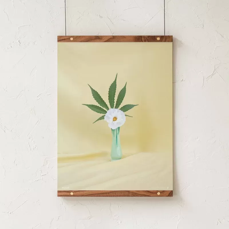 GoldLeaf Yellow Ikebana Art Print