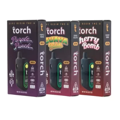 Torch Pulse THCA Live Resin Disposable | 6g - Size#6 Gram~Flavor#Cherry Bomb (Sativa)>Guava Gelato (Sativa)>Purple Punch (Indica)>Mango Sunrise (Hybrid)
