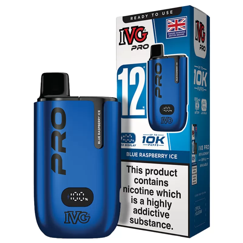 IVG Pro 12 10k Prefilled Vape KIT 0mg ZERO NICOTINE - Strawberry Raspberry Cherry - Image 2