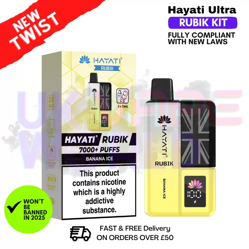 Banana ICE Hayati Rubik 7000 Puff 7K Bar