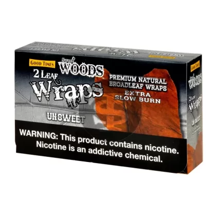 Good Times Sweet Woods Leaf Wrap Unsweet 25 Pouches of 2 - Vape Store