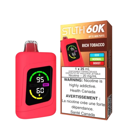 STLTH 60K - Rich Tobacco - 20 mg/mL (wholeseller) - Excise ON, 20 mg/mL (wholeseller) - Excise AB (1313B8)