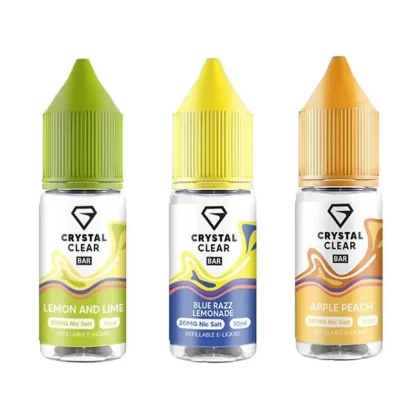 Crystal Clear Nic Salt E-Liquid - Box of 10 - Lemon Lime / 10mg