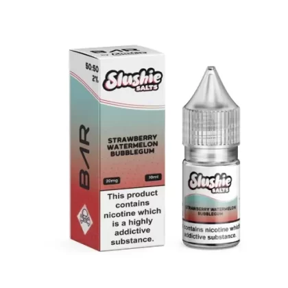 STRAWBERRY WATERMELON BUBBLEGUM NICOTINE BAR SALT E LIQUID BAR BY SLUSHIE 10ML 50VG