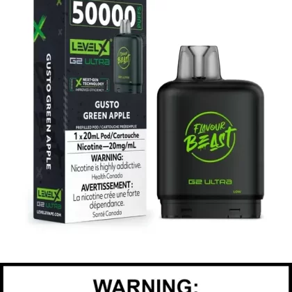 Gusto Green Apple Flavour Beast Level X Ultra Pods
