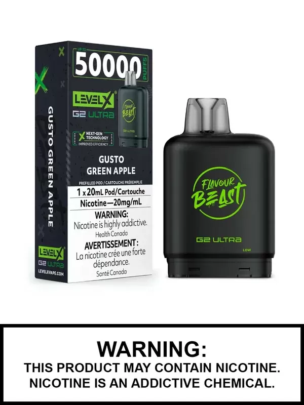 Gusto Green Apple Flavour Beast Level X Ultra Pods