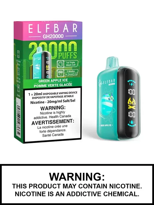 Green Apple Ice Elf Bar GH20000 Disposable Vape