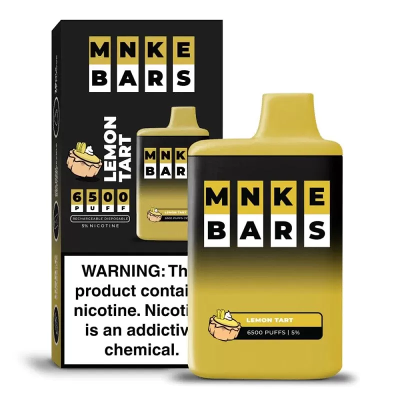 MNKE Bars Disposable 6500 Puffs– Lemon Tart (20/50mg) - Vapebar Pk