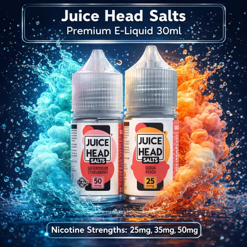 Juice Head Salts Premium E-Liquid 30ml - Strawberry Kiwi FREEZE / 50mg - Vapeciga