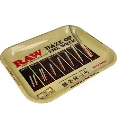 RAW DAZE Large Metal Rolling Tray – Smoking Accessories