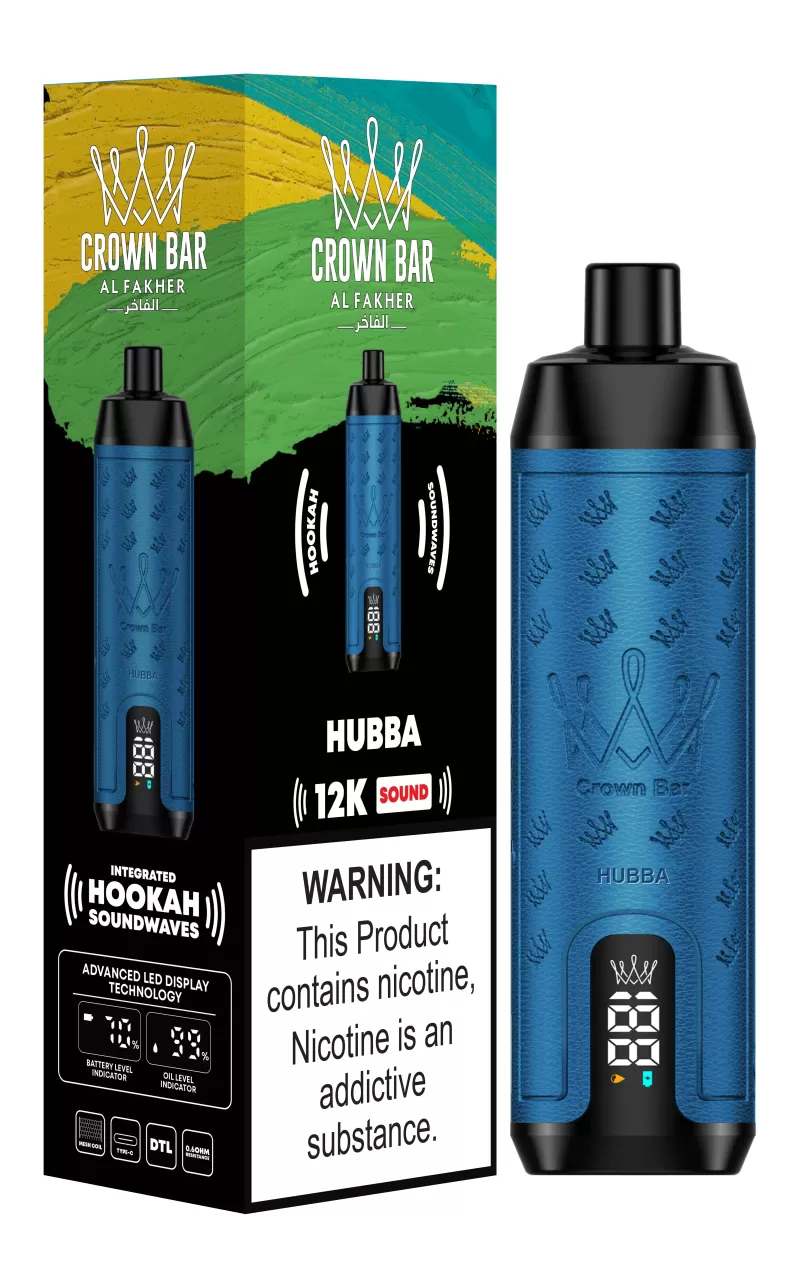 Al Fakher Crown Bar 12000 Puffs Shisha Hookah Disposable Vape - BLACKCURRANT MINT - Image 3