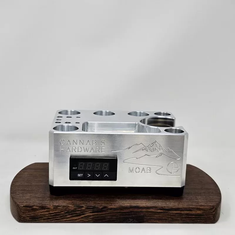 Moab Wireless Enail Station by Cannabis Hardware - Add Accessories?#None>Add Mercury Flower Diffuser Mesh Screen>Add O’Connell Woodworks Wireless TKO + Adapter + Handle + 3 Bags 3mm Ruby