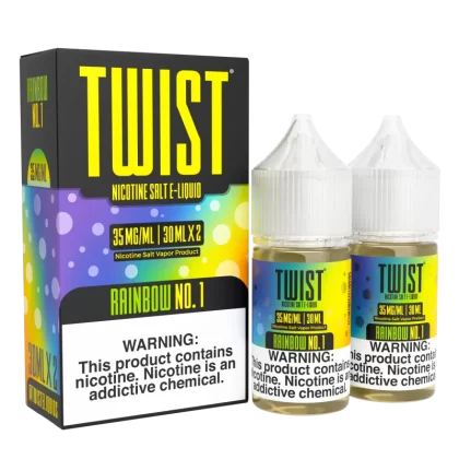TWIST Nicotine Salt E-Liquid - Rainbow No.1 - 60ML E-Liquid (Twin 30ML Pack) - 50MG