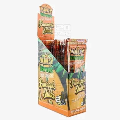 JUICY JAY’S | ‘Retail Display’ Terp Enhanced Natural Hemp Wraps | 109mm – Pineapple Shake – 25 Count