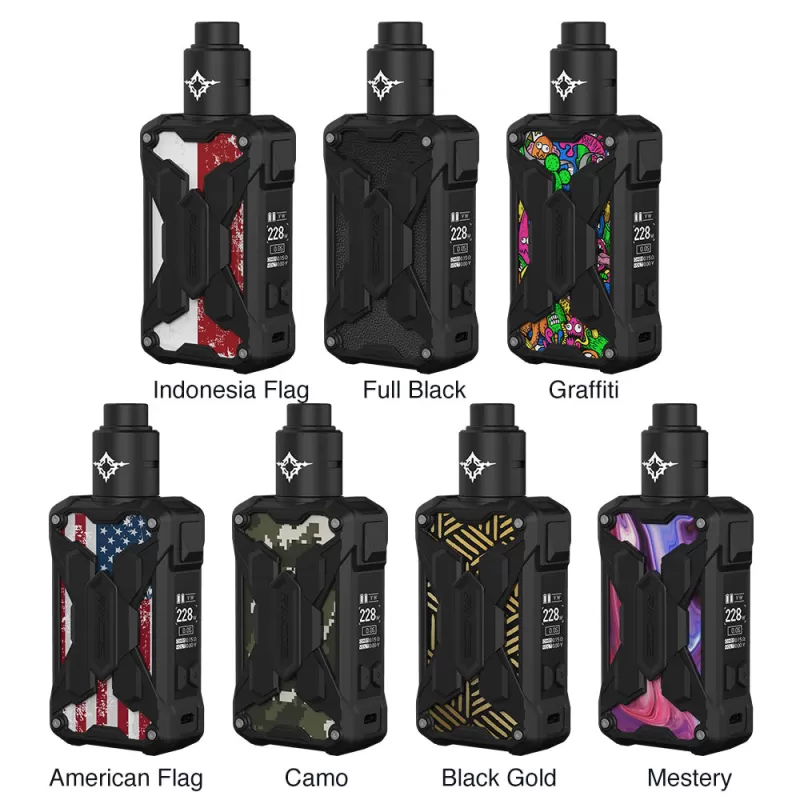 Rincoe Mechman Lite Kit 228W with Metis RDA - Black Gold - Image 2