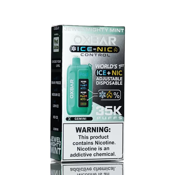 OXBAR X Pod Juice Ice-Nic Control 35K Puffs Disposable Vape - Sour Peachy O's - Image 3
