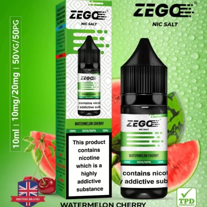 Zego Watermelon Cherry Nic Salt Vape Juice - 10 Pack - 20mg