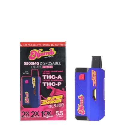 Super Smoker THC-A + THC-P Vaporizer – 5.5g - Amount#1~Strain#Sour Diesel>Blue Dream>Northern Lights>Wedding Cake>Gelato>White Runtz>Pineapple Express