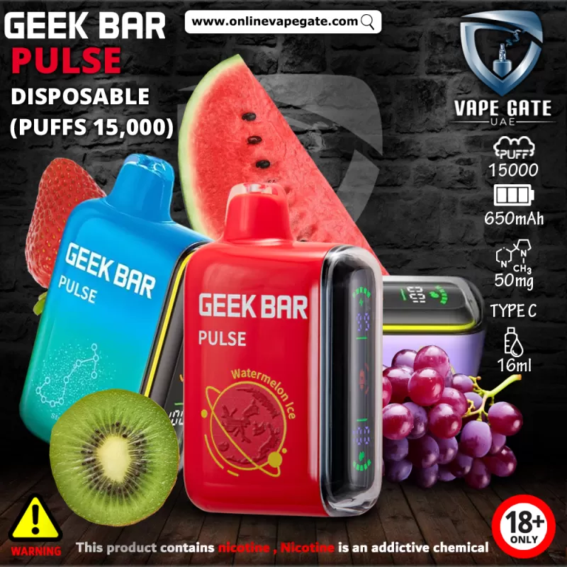 GEEK BAR PULSE DISPOSABLE VAPES (15,000 PUFFS) - 50 mg / Kiwi Passionfruit