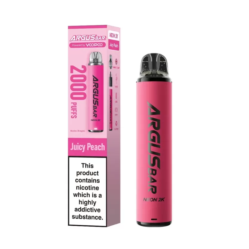 VooPoo Argus Bar Neon 2K Prefilled Pod Kit - Cherry Ice - Image 2