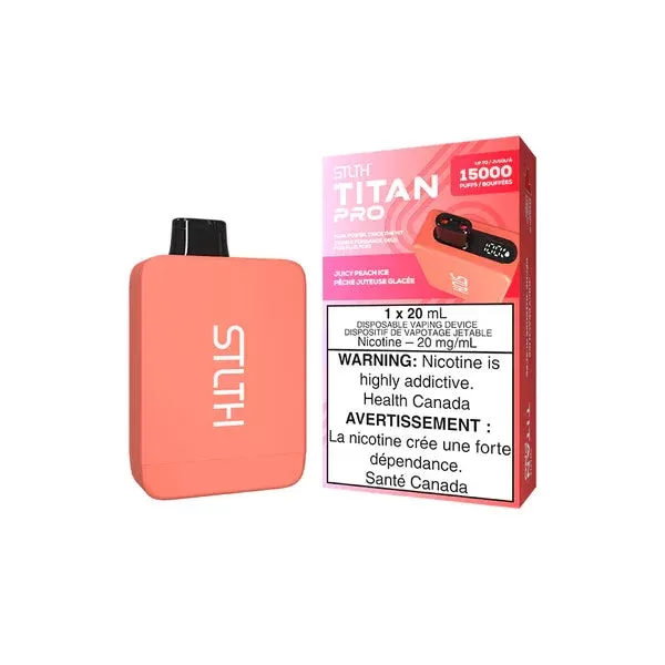 Stlth Titan Pro Disposable Vape – 15K Puffs – Juicy Peach Ice