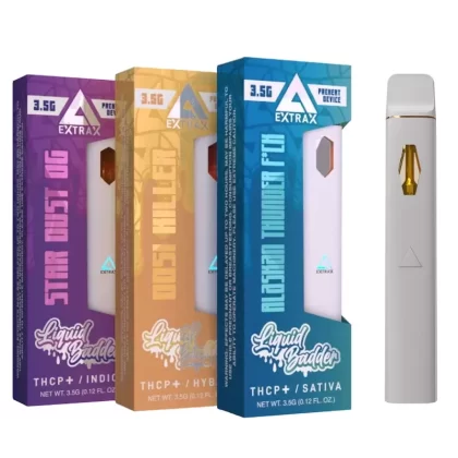 Extrax Liquid Badder Delta 8 + THC-P Vaporizer – 3500mg - Strain#3 Pack (Random) - 20% Off>Alaskan Thunder F*ck (S)>Dosi Killer (H)>Star Dust (I)