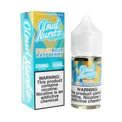 Cloud Nurdz Iced Salts Peach Blue Raspberry eJuice - 30mL 50mg